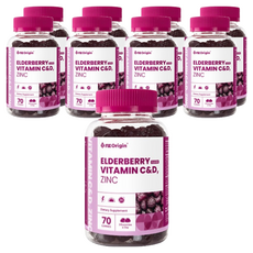 nz Origin 維他命C&D鋅軟糖 接骨木莓口味, 70顆, 9罐
