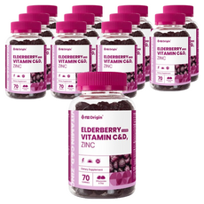 엔젯오리진 엘더베리맛 비타민C&D 아연, 12개, 70정