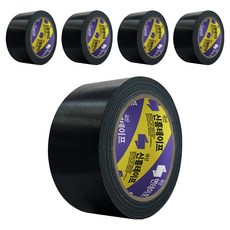 신흥테이프 국산 대용량 라바 청면테이프 48mm x 25M 검정, 5개