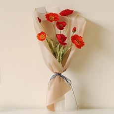 THE FLOWERMARKET 罌粟花束+留言小卡, 紅色(花)+06 幸福(小卡)