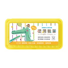 SIMBALION 雄獅 可水洗塗鴉蠟筆 外盒顏色隨機, 12色, 1盒