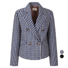 SI 여성용 프린지 트위드 더블 자켓 SJJAY2131