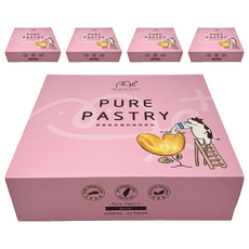 School of Cookie 台灣優格餅乾學院 me+純奶油千層派餅乾禮盒 天然奶油愛心派 22包, 220g, 5盒