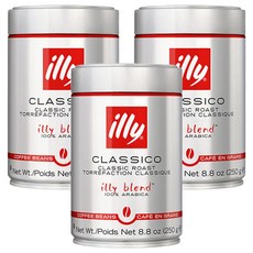 illy 意利 Classico中烘培咖啡粉, 無研磨咖啡豆, 250g, 3罐