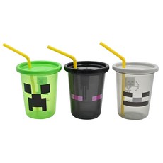 Skater 可疊放吸管杯 SIH3ST 3入, 320ml, 1組, Minecraft