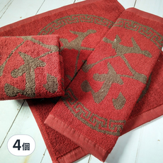 LIFE 來福牌 提花茶巾 精梳棉 FJ0679, 咖啡色, 4條