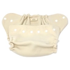 Babee Greens 100%美麗諾羊毛尿布兜 前扣 雙層OEKO-TEX® STANDARD 100 認證, 原色, 1件