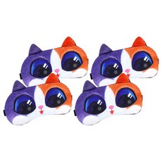 動物圖案眼罩 9 半半貓咪, 1入, 4個