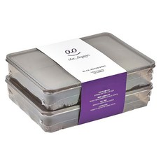 Thx Soyoon 冷凍庫專用密封容器1號 透明灰色, 1套, 2個