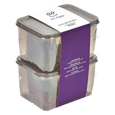 땡스소윤 냉동실 전용 밀폐용기 8호 투명그레이, 2개, 1세트