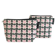 Dotomari 化妝包 + 衛生棉包套組, 粉紅花朵