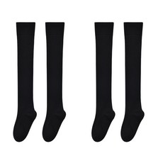 Earlyports 女性高爾夫過膝長襪 2雙, 1套, 黑色