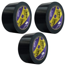 신흥테이프 면테이프 48mm x 25M 검정, 3개