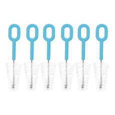 US baby 優生 抗菌奶嘴刷2入 日本抗菌尼龍刷毛 不鏽鋼螺旋刷棒, 皇帝企鵝 藍色, 3包