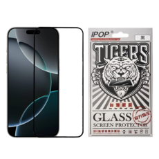 IPOP 智慧型手機 滿版 螢幕保護貼 iPhone 16 Pro Max 9H 亮面 鋼化玻璃 防指紋 高清透明 黑色 1個