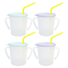 아가프라 뉴매직 빨대컵, 300ml, 4개, 민트 + 퍼플