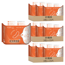 好適美 舒涼柔感棉 量少型 18cm 15片, 9包