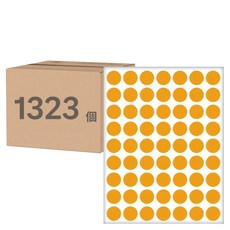 鶴屋 圓形 螢光標籤 122F 橙色, 3個, 441個裝