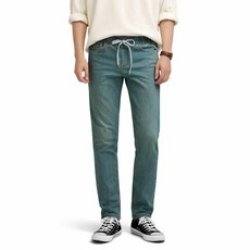 가이스토리 남성용 밴딩허리 사계절 스판 빅사이즈 청바지