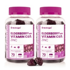 엔젯오리진 엘더베리 플레이버 비타민C&D 아연, 70정, 2개