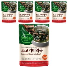 비비고 미역국, 500g, 5개