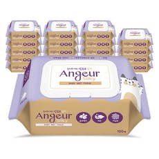 앙쥬르 실키 유아물티슈 캡형, 55g, 100매, 20개
