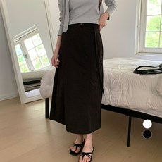 afinar 女款半A字附腰帶長裙