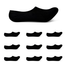 TIVARO 女用雙層毛圈運動隱形襪 10雙, 黑色