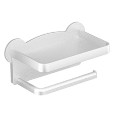 salthong 免鑽孔黏貼式小熊衛生紙架, 1個, 白色