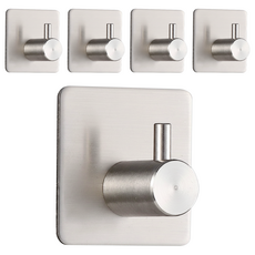 小麥購物 免釘不銹鋼掛勾 Y151, 銀色, 5入