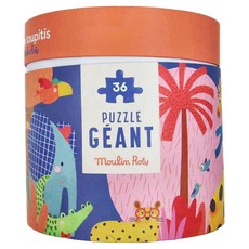 Moulin Roty 巨型拼圖 36塊, 斑紋動物主題, 1盒