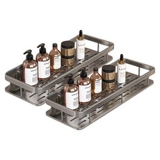 Franc-onde 簡潔免鑽孔浴室置物架, 炭灰色, 2個