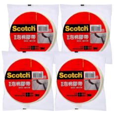 3M Scotch 雙面泡棉膠帶 #113, 黏性佳，離形好撕, 48mmx5M, 4個