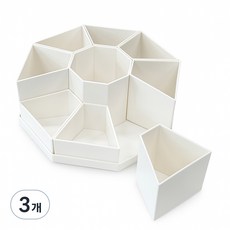 리빙망고 데스크오거나이저 회전 연필꽂이, 화이트, 3개