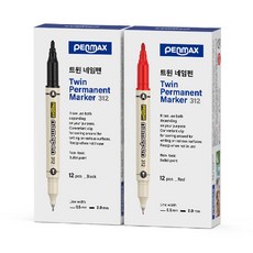 PENMAX Twin 智能姓名筆 312 2 種 x 12p, 黑紅, 1套