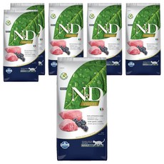 Farmina 法米納 全齡貓 天然頂級無穀系列 貓飼料, 羊肉藍莓, 5kg, 6袋