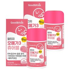 굿앤키즈 맛있는 오메가3 츄어블, 90정, 2개