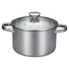 SILWA 西華 電磁爐適用 厚釜原味湯鍋, 20cm, ESW-20J2, 1個, 不鏽鋼銀色