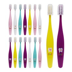 韓國產兒童雙層細毛牙刷 6歲以上適用, 16入, 1個, 混色
