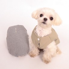 DING DONG PET 狗狗笑臉印花雙面羽絨背心, 綠色