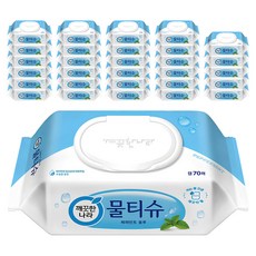 깨끗한나라 페퍼민트 블루 물티슈 캡형, 225g, 70매, 60개