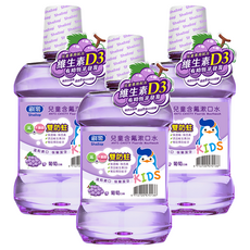 Shallop 刷樂 兒童含氟漱口水 葡萄口味, 500ml, 3瓶