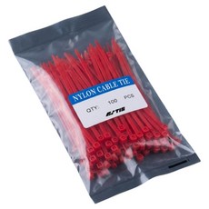 컬러 다용도 고강도 케이블타이 100p TCT-150, 레드, 1개