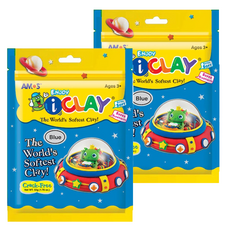 AMOS 阿摩司 iCLAY 超輕黏土 - 藍色, 世界上最柔軟的黏土, 不龜裂, 50g, 2包