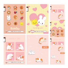 Young Art 小學韓文筆記本 8 格女用, 隨機發貨, 10片