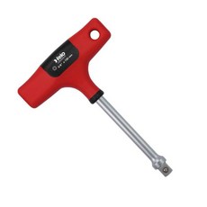 felo T型膠柄六角板手 套筒接頭型 1/4"x125mm, 人體工學橡膠包覆握柄 超省力, 高防滑握柄, 吊掛孔設計, 1支