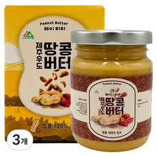 제주통 우도 땅콩버터, 150g, 3개