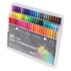 JNJ 雙頭軟筆麥克筆 72色組 黑色筆桿, 72色, 1套