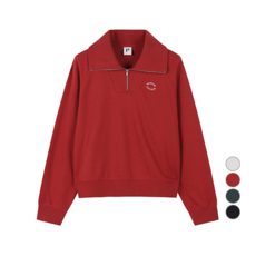 POLHAM 女式柔軟毛圈布半拉鍊短運動衫