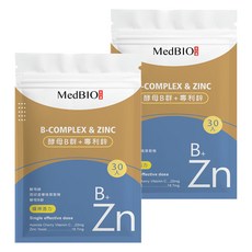 MedBIO 美百優 酵母B群 + 專利鋅,30顆,2包, 500mg